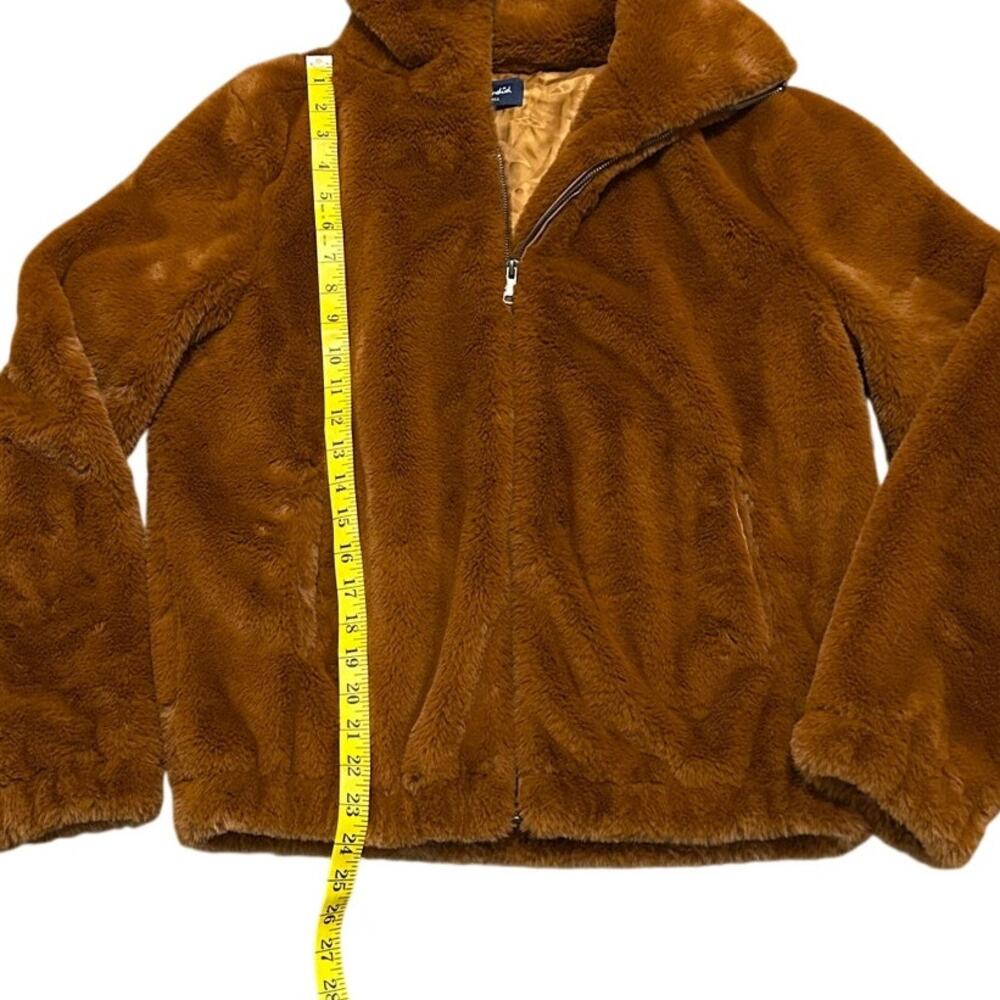Splendid Y2K Brown Teddy Faux Fur Boho Jacket Zip Up Cozy Plush Women’s Small - Picture 9 of 12